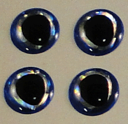 Croc Eyes Fly Tying Material Blue Silver Black