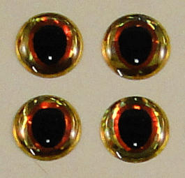 Croc Eyes Fly Tying Material Gold Red Black